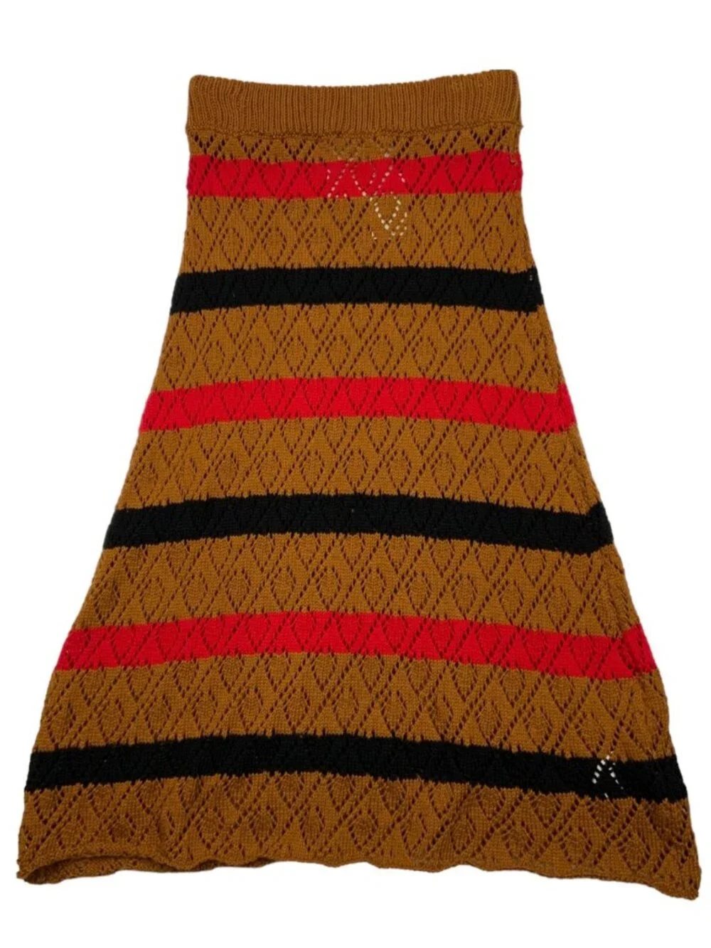 Stella Pardo Paris Striped Pointelle Crochet Skirt XS NEW